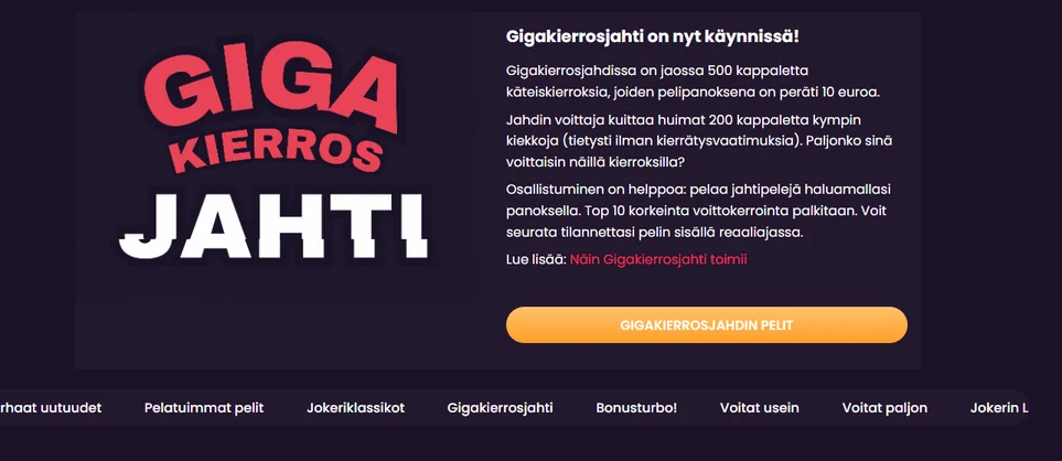 Voita Gigakierrosjahti-kampanjassa
