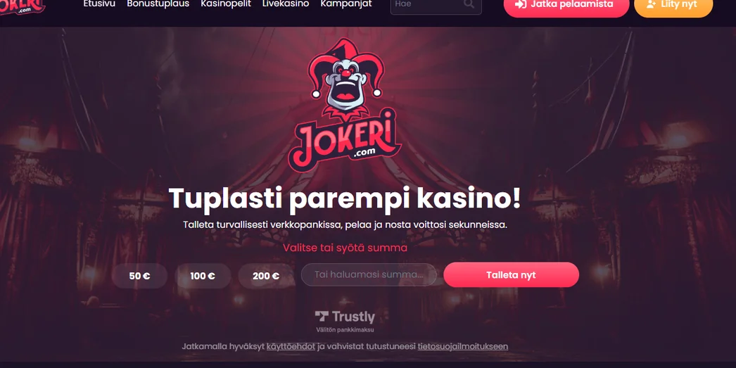 Rekisteröidy Jokeri Casino -sivustolle